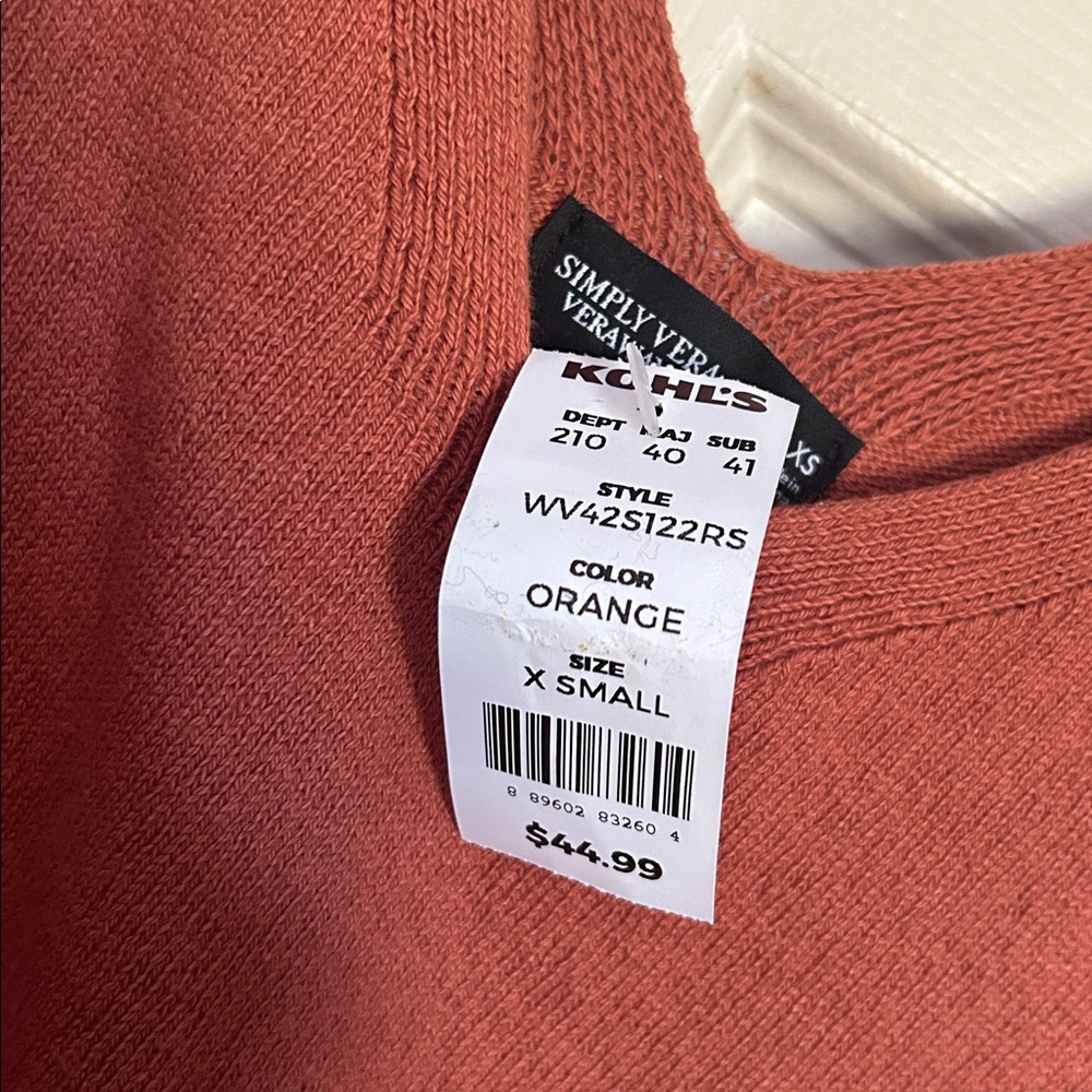 NWT Simply Vera Vera Wang baked clay side tie tank top size XS - Picture 5 of 6